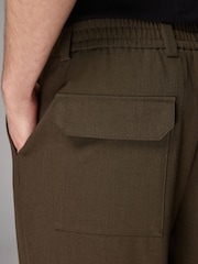 Green Elasticated Waist EDIT Relaxed Twill Trousers - Image 4 of 9