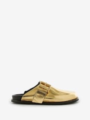 AllSaints Gold Venus Shearling Mules - Image 2 of 6