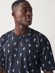 Navy Hummingbird Print T-Shirt - Image 4 of 7
