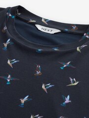 Navy Hummingbird Print T-Shirt - Image 6 of 7