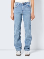 NOISY MAY Blue High Waisted Straight Leg Jeans - Image 1 of 9