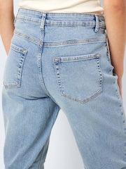 NOISY MAY Blue High Waisted Straight Leg Jeans - Image 3 of 9