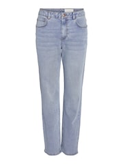 NOISY MAY Blue High Waisted Straight Leg Jeans - Image 7 of 9