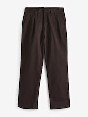 Brown EDIT Wide Leg 100% Cotton Trousers - Image 1 of 4