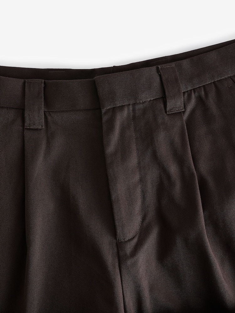 Brown EDIT Wide Leg 100% Cotton Trousers - Image 2 of 4