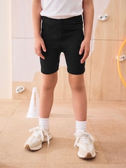 Black Longer Length 2 Pack Cotton Rich Stretch Cycle Shorts (3-16yrs) - Image 2 of 5