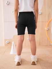Black Longer Length 2 Pack Cotton Rich Stretch Cycle Shorts (3-16yrs) - Image 3 of 5