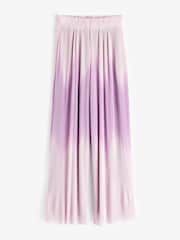 Lilac Purple Wide Leg Plisse Trousers - Image 5 of 6