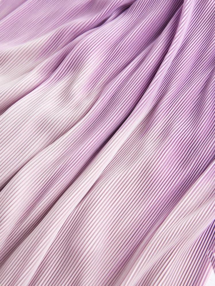 Lilac Purple Wide Leg Plisse Trousers - Image 6 of 6