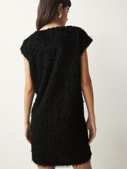 Schwarz - Kurzärmeliges, strukturiertes Minikleid - Bild 3 von 7