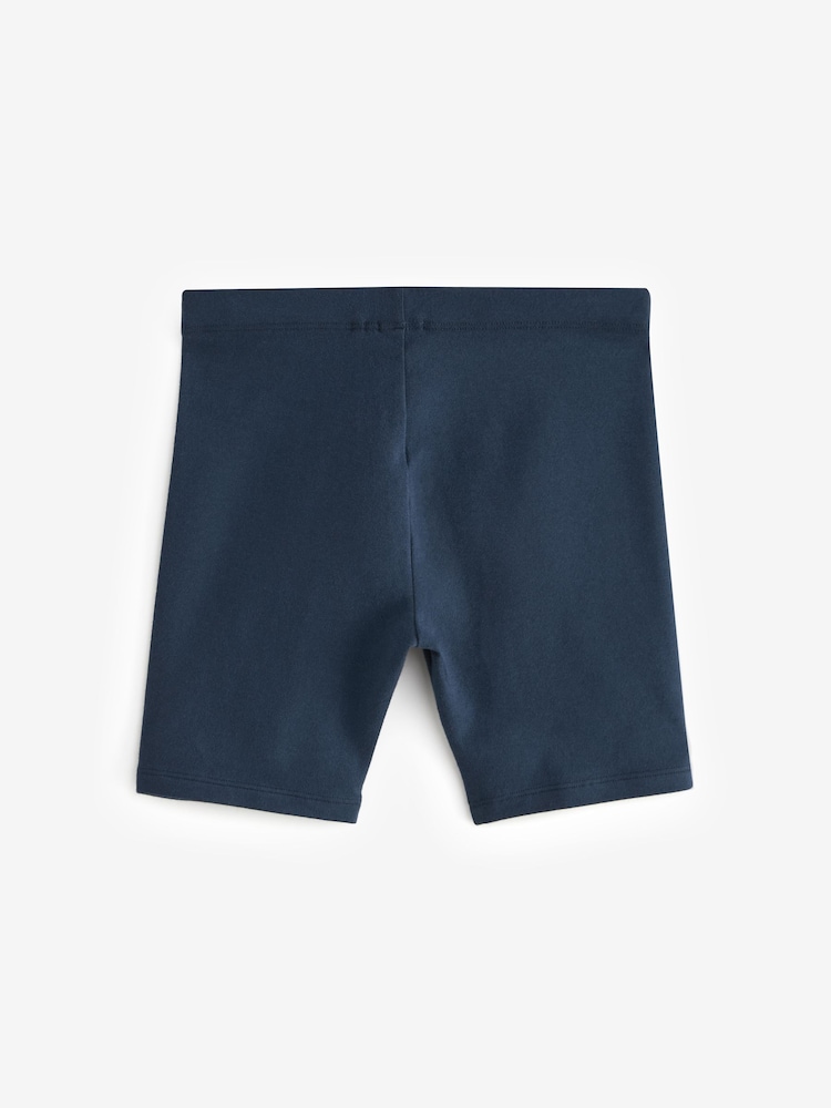 Bleu marine - Lot de 2 shorts de vélo extensibles en coton riche (3-16ans) - Image 3 of 4