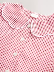 Red Cotton Rich Scalloped Collar Gingham School Dress (3-14yrs) - Image 14 of 14