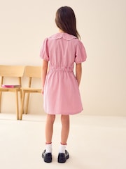 Red Cotton Rich Scalloped Collar Gingham School Dress (3-14yrs) - Image 4 of 7