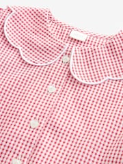 Red Cotton Rich Scalloped Collar Gingham School Dress (3-14yrs) - Image 9 of 10