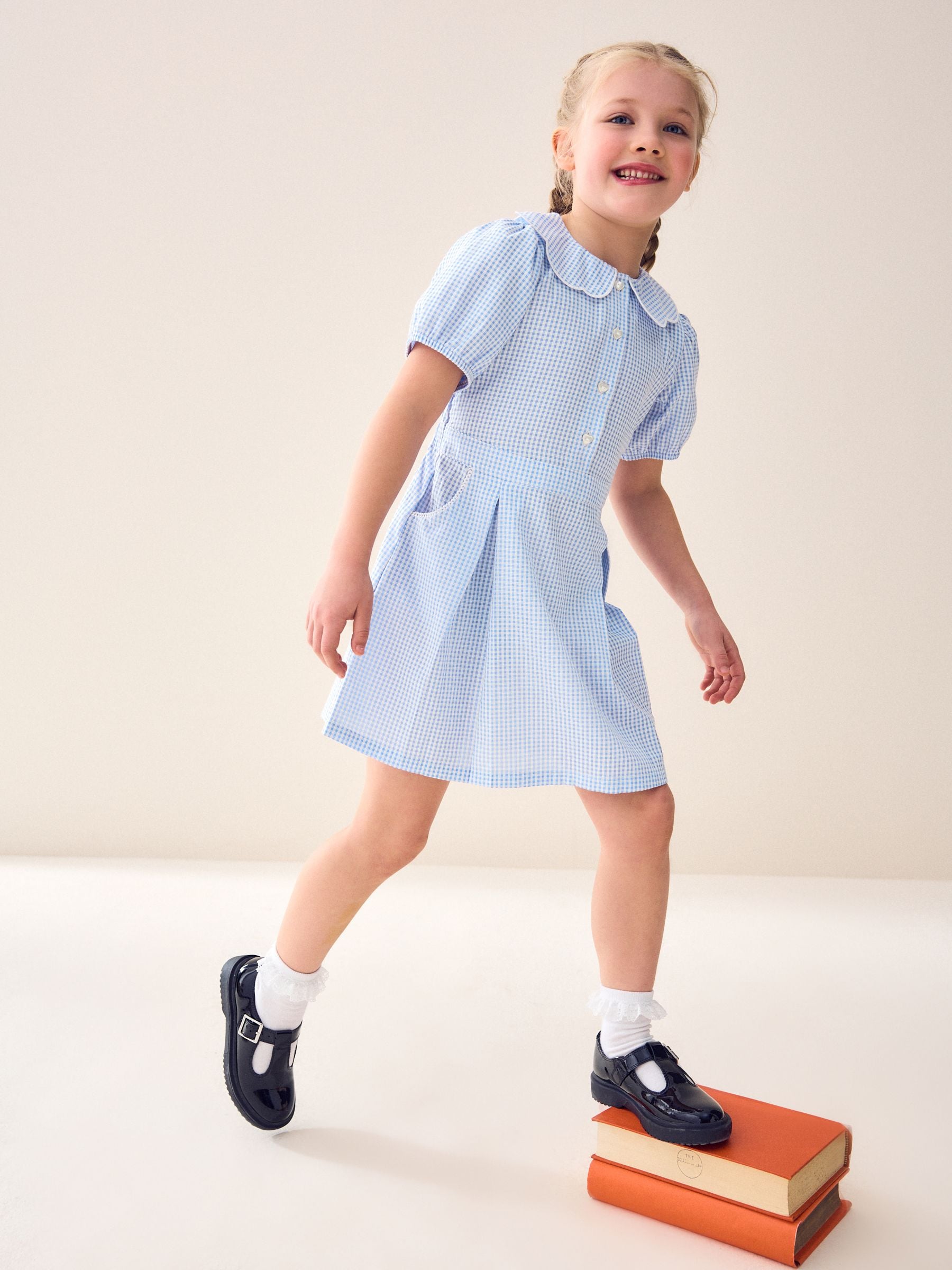 Navy gingham school dress new arrivals