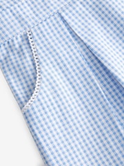 Blue Cotton Rich Scalloped Collar Gingham School Dress (3-14yrs) - Image 7 of 8
