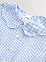 Azul - Vestido escolar Gingham com gola recortada rica em algodão (3-14anos) - Imagem 9 de 9