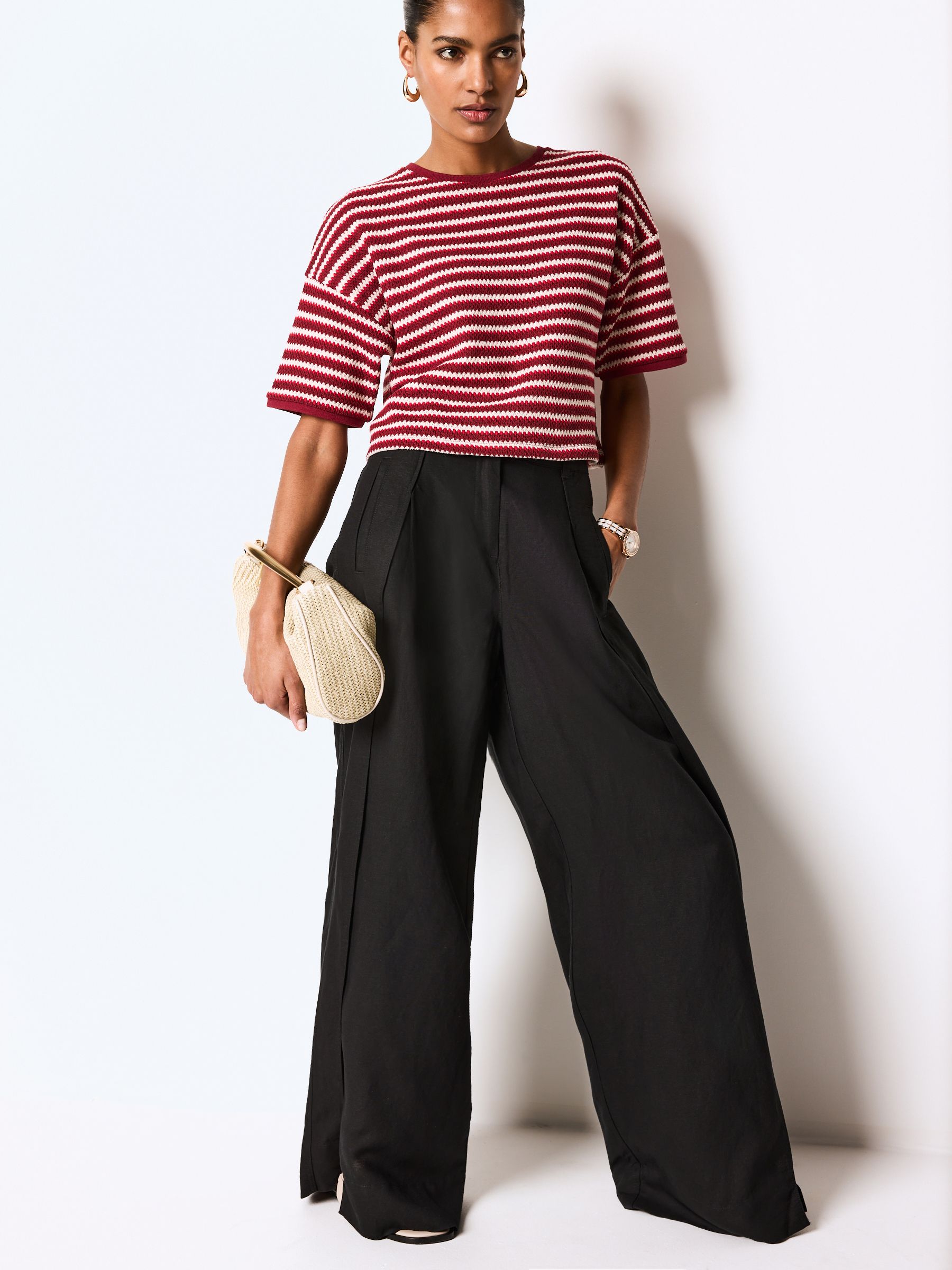 THEREDTHREAD / ザレッドスレッド】S knit fit tops repeat petal