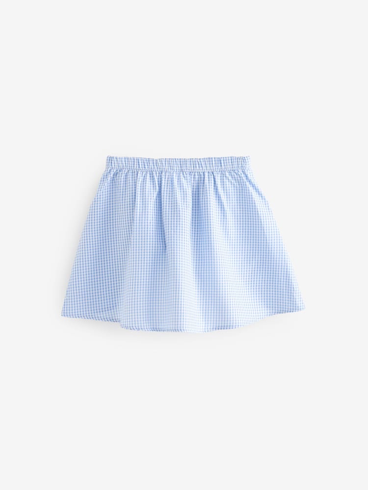 Blauw - Pull-on schoolrok met hoog katoengehalte en geruit patroon (3-14jr) - Image 4 of 5