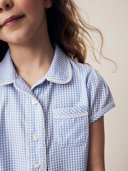 Bleu - Chemisier Vichy de l'école Cotton Rich (3-14ans) - Image 4 de 8
