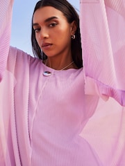 Lilac Purple Sheer Plissé Kaftan - Image 3 of 5