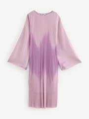 Lilac Purple Sheer Plissé Kaftan - Image 4 of 5