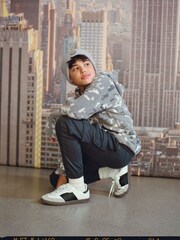 Abercrombie & Fitch Grey Hooded Camo Fleece Sweatshirt - Image 2 of 5