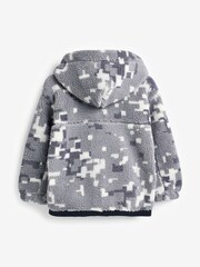 Abercrombie & Fitch Grey Hooded Camo Fleece Sweatshirt - Image 4 of 5