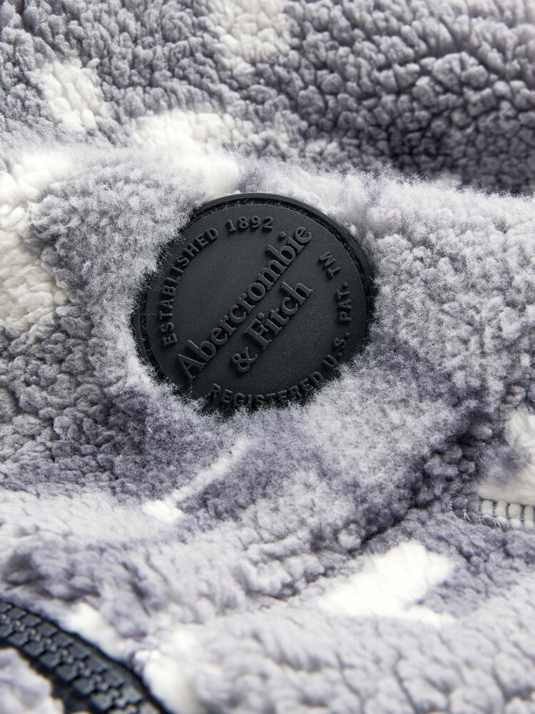 Abercrombie & Fitch Grey Hooded Camo Fleece Sweatshirt - Image 5 of 5