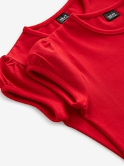 Red Puff Sleeve 100% Cotton T-Shirts 2 Pack (3-16yrs) - Image 3 of 3