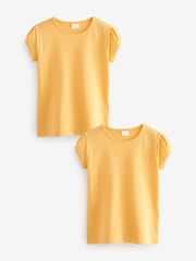 Yellow Puff Sleeve 100% Cotton T-Shirts 2 Pack (3-16yrs) - Image 1 of 7