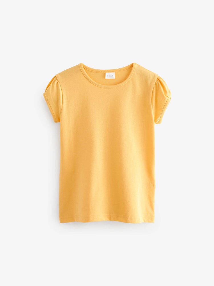 Yellow Puff Sleeve 100% Cotton T-Shirts 2 Pack (3-16yrs) - Image 5 of 7