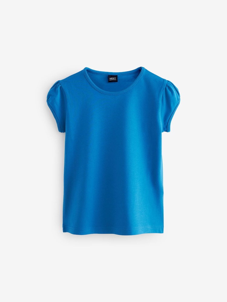 Blauw - Verpakking van 2 T-shirts met pofmouwen van 100% katoen (3-16jaar) - Image 3 of 4