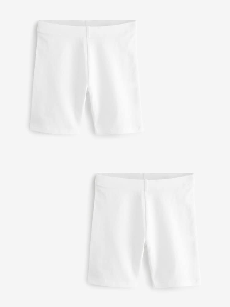 Blanco - Cotton Rich Stretch Cycle Shorts 2 Pack (3-16yrs) - Imagen 1 de 4 Blanco - Cotton Rich Stretch Cycle Shorts 2 Pack (3-16yrs) - Imagen 1 de 4