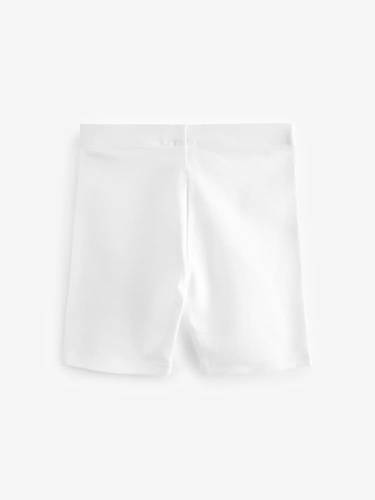 Blanc - Lot de 2 shorts de vélo extensibles en coton riche (3-16ans) - Image 3 of 4