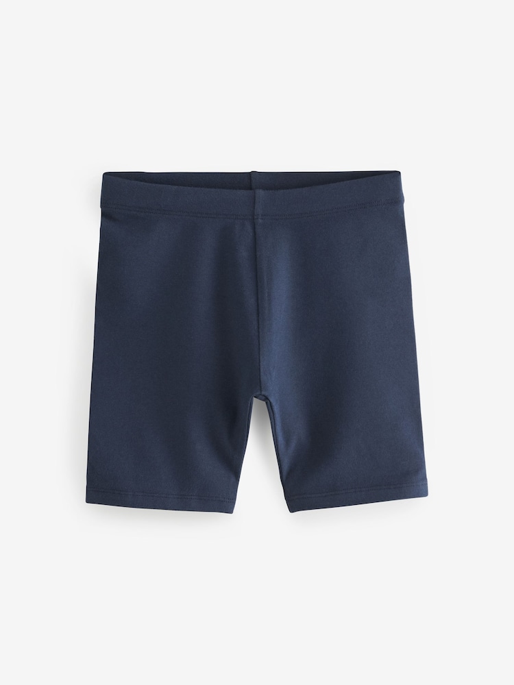 Bleu marine - Lot de 5 shorts de vélo extensibles en coton riche (3-16ans) - Image 2 of 3