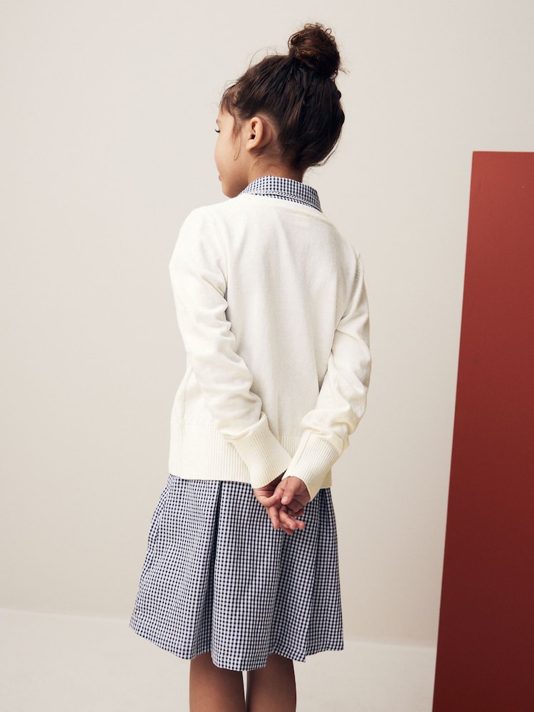 Cream Cotton Rich School V-Neck Cardigan (3-16yrs) - Image 4 of 8