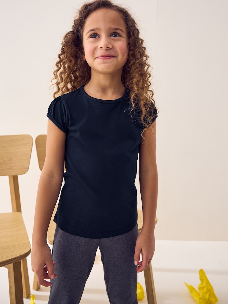 Donkerblauw - Verpakking van 2 T-shirts met pofmouwen van 100% katoen (3-16jaar) - Image 2 of 7