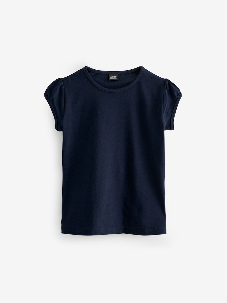 Donkerblauw - Verpakking van 2 T-shirts met pofmouwen van 100% katoen (3-16jaar) - Image 5 of 7
