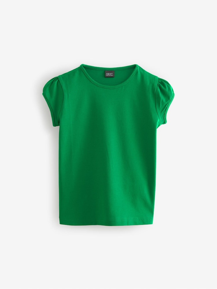 Green Puff Sleeve 100% Cotton T-Shirts 2 Pack (3-16yrs) - Image 2 of 4