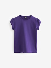 Purple Puff Sleeve 100% Cotton T-Shirts 2 Pack (3-16yrs) - Image 2 of 4