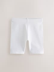 White Longer Length 5 Pack Cotton Rich Stretch Cycle Shorts (3-16yrs) - Image 3 of 4