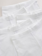 White Longer Length 5 Pack Cotton Rich Stretch Cycle Shorts (3-16yrs) - Image 4 of 4