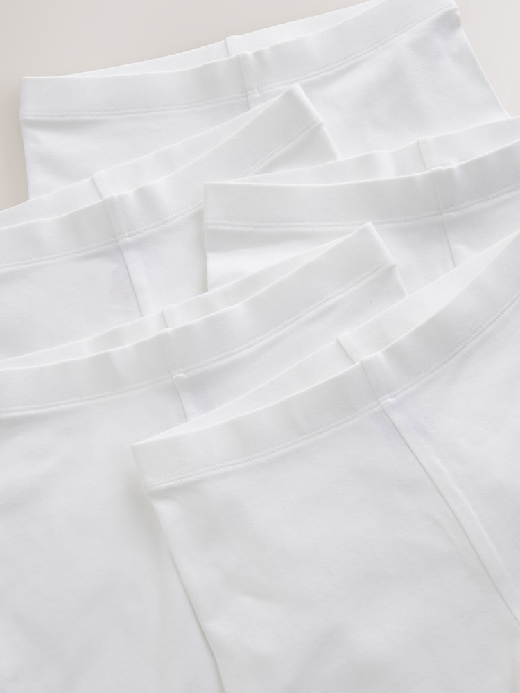White Longer Length 5 Pack Cotton Rich Stretch Cycle Shorts (3-16yrs) - Image 4 of 4