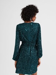 Hobbs Green Bette Sequin Dress - Image 2 of 4