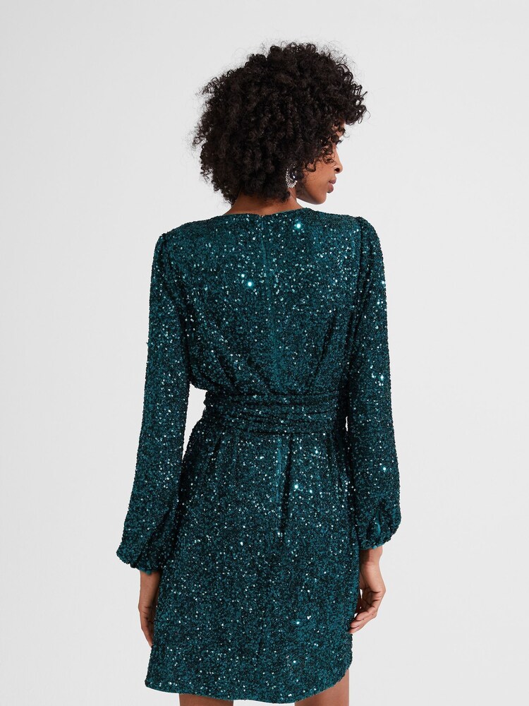 Hobbs Green Bette Sequin Dress - Image 2 of 4