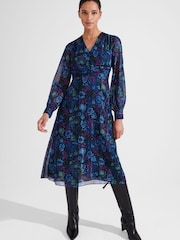 Hobbs Petite Saffron Blue Dress - Image 1 of 4