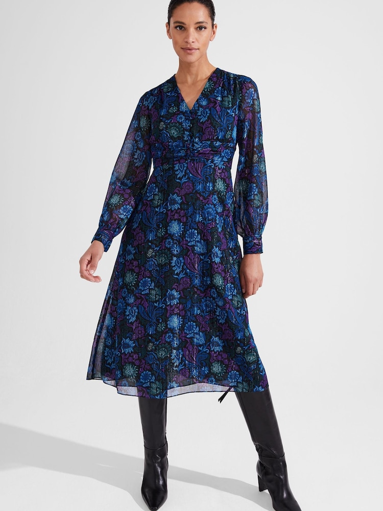 Hobbs Petite Saffron Blue Dress - Image 1 of 4