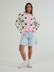 Skinnydip Pink Disney Minnie Mouse Ecru Knitted Cardigan - Image 1 of 5