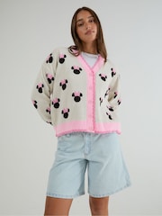 Skinnydip Pink Disney Minnie Mouse Ecru Knitted Cardigan - Image 2 of 5
